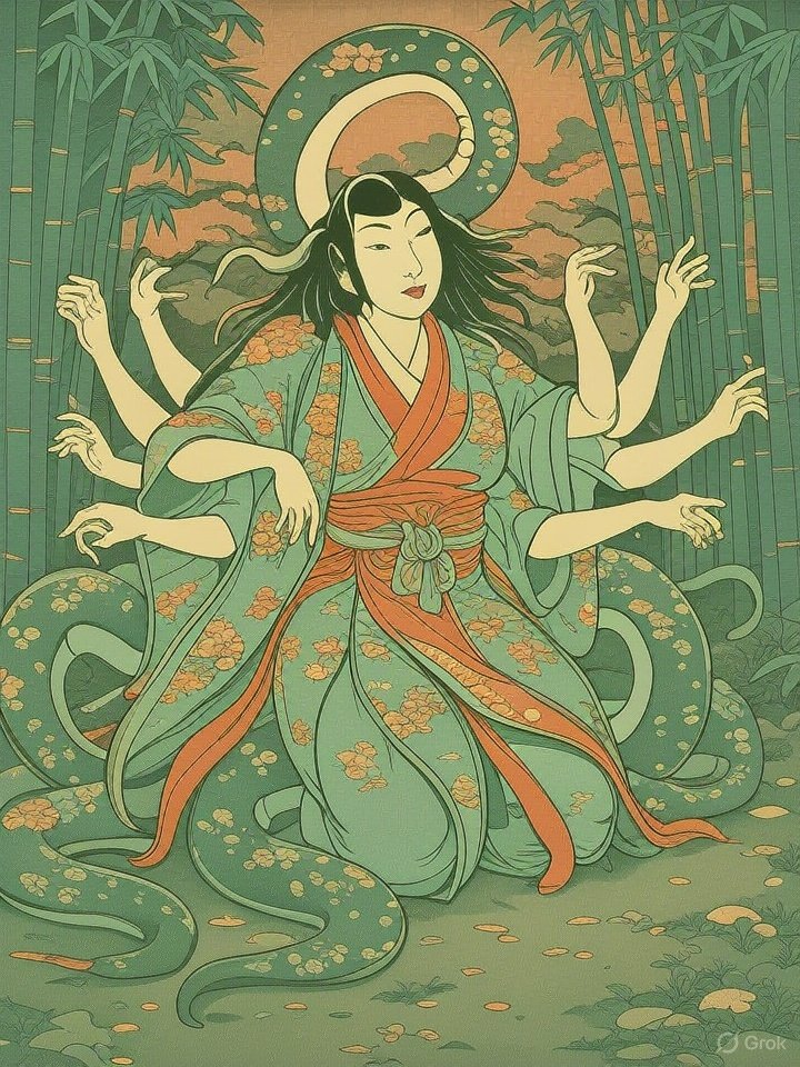 Amanozako with flaming eyes