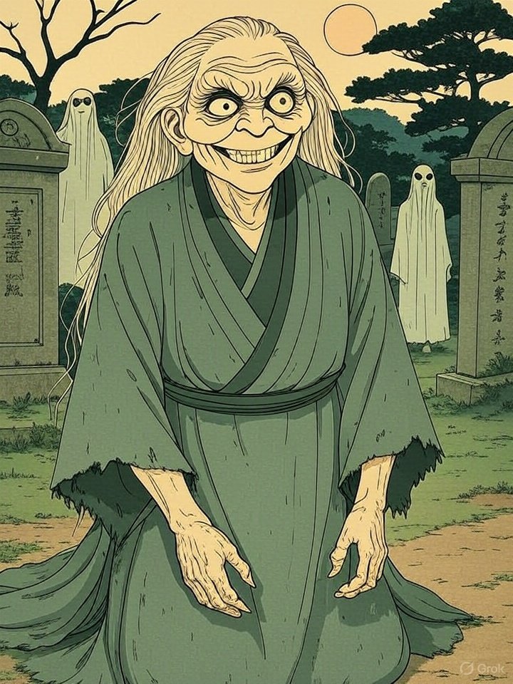 Clothes-taking spirit from Japanese mythology