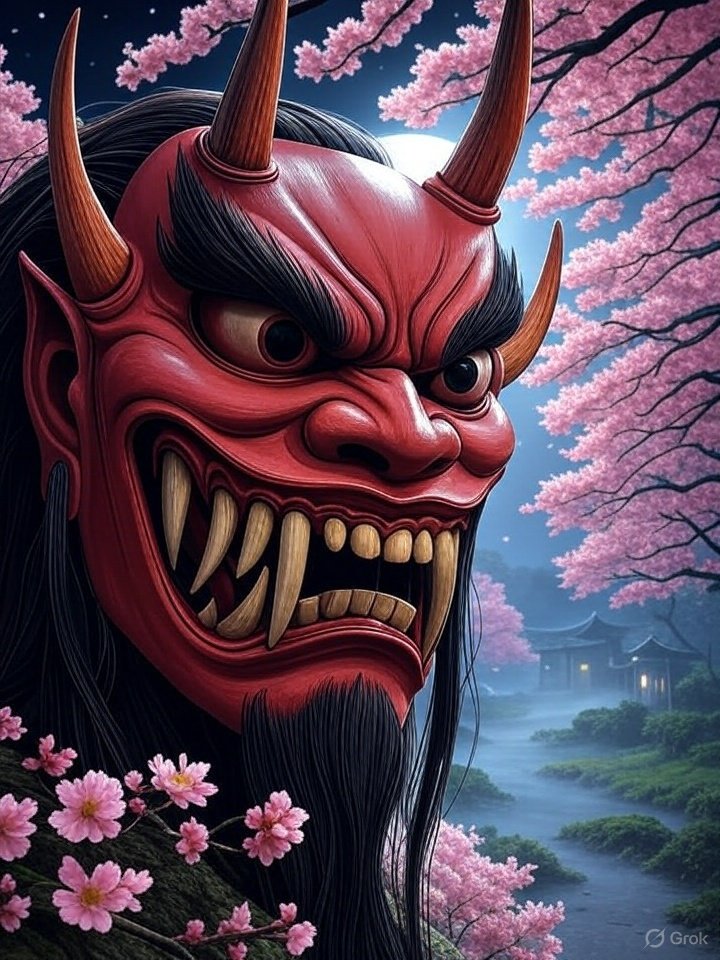 Hannya noh mask expression