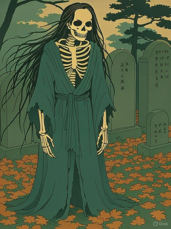 Hone-onna yokai print