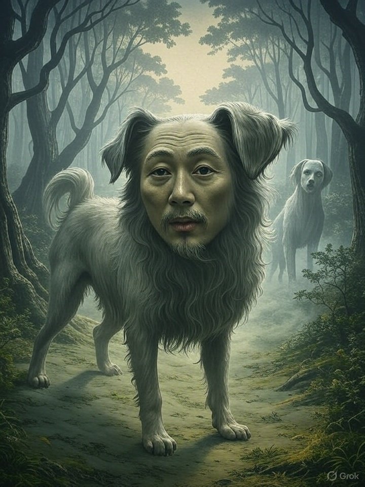 Human-faced dog Japan