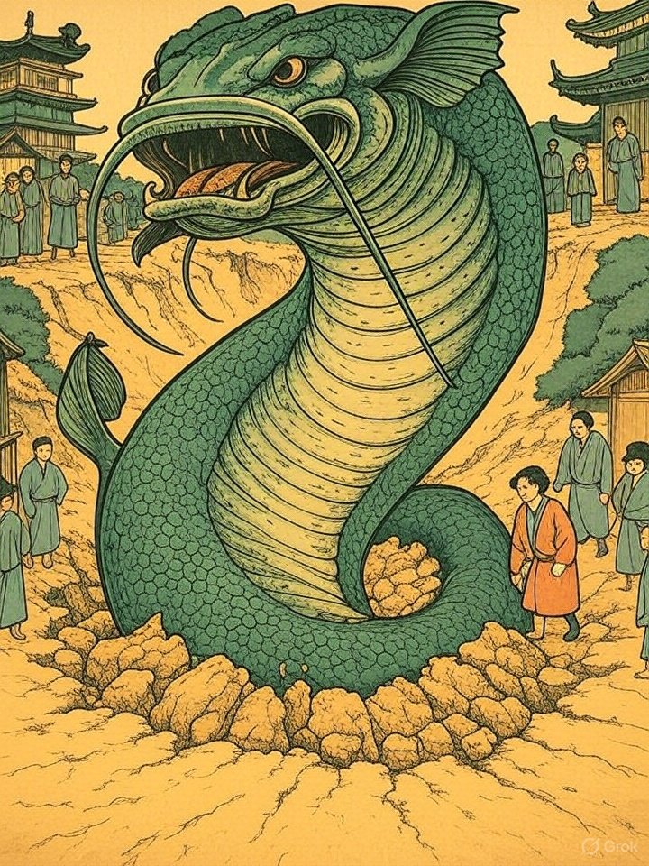 Mythical catfish earthquake