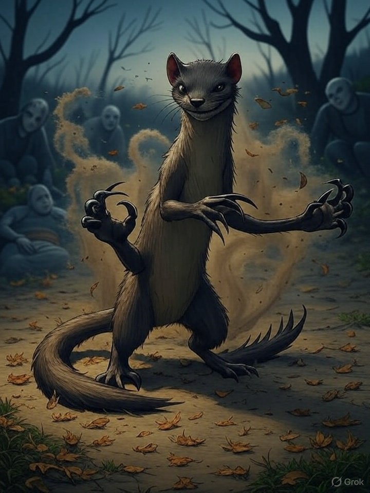 Sickle weasel illustration