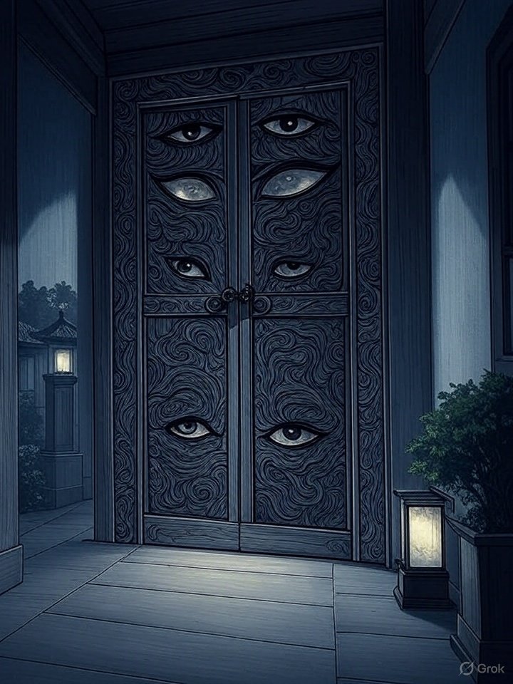 Yokai eyes paper door