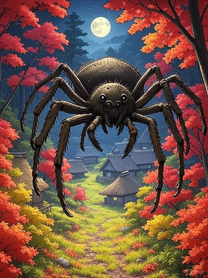 Tsurube-otoshi yokai from treetop