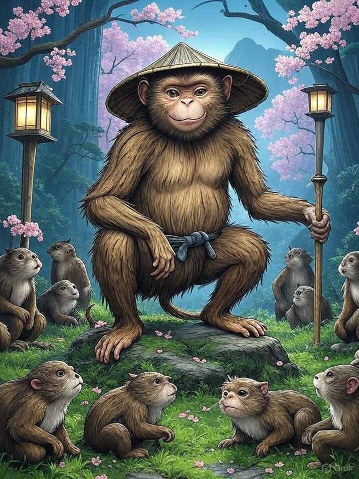 Japanese yokai monkey spirit
