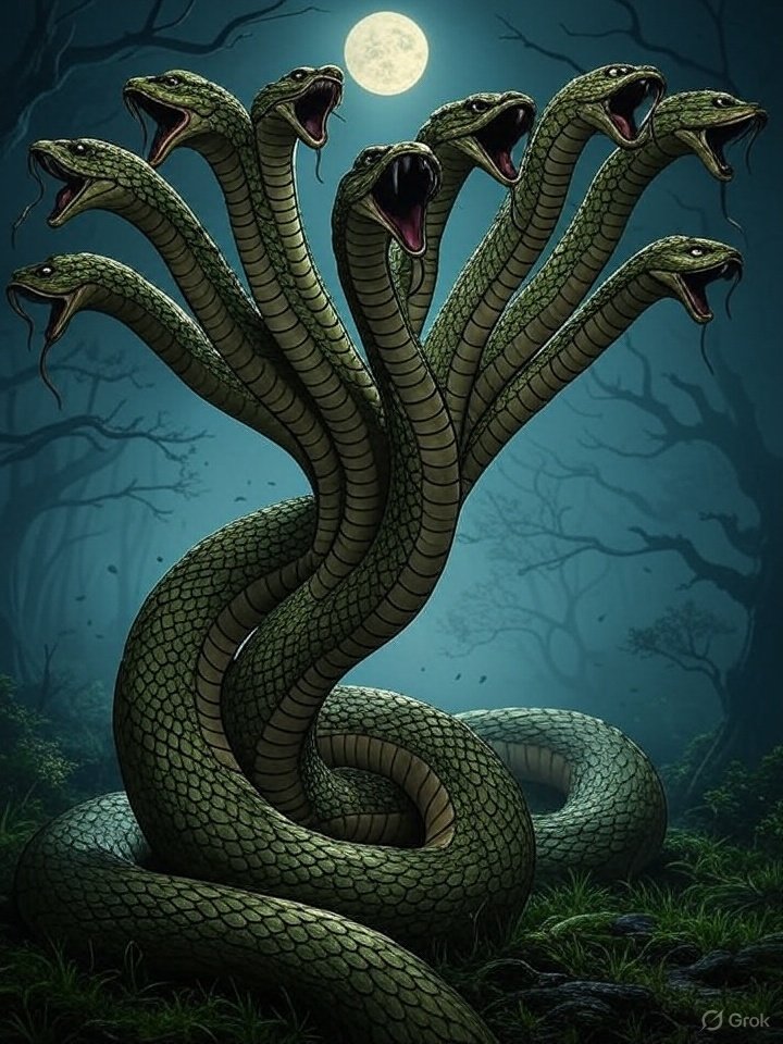 Eight-headed Japanese serpent